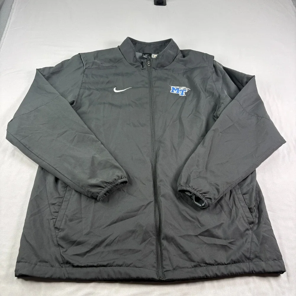 Middle Tennessee State Blue Raiders Nike Jacket Mens XL Gray Player Issued NCAA‎